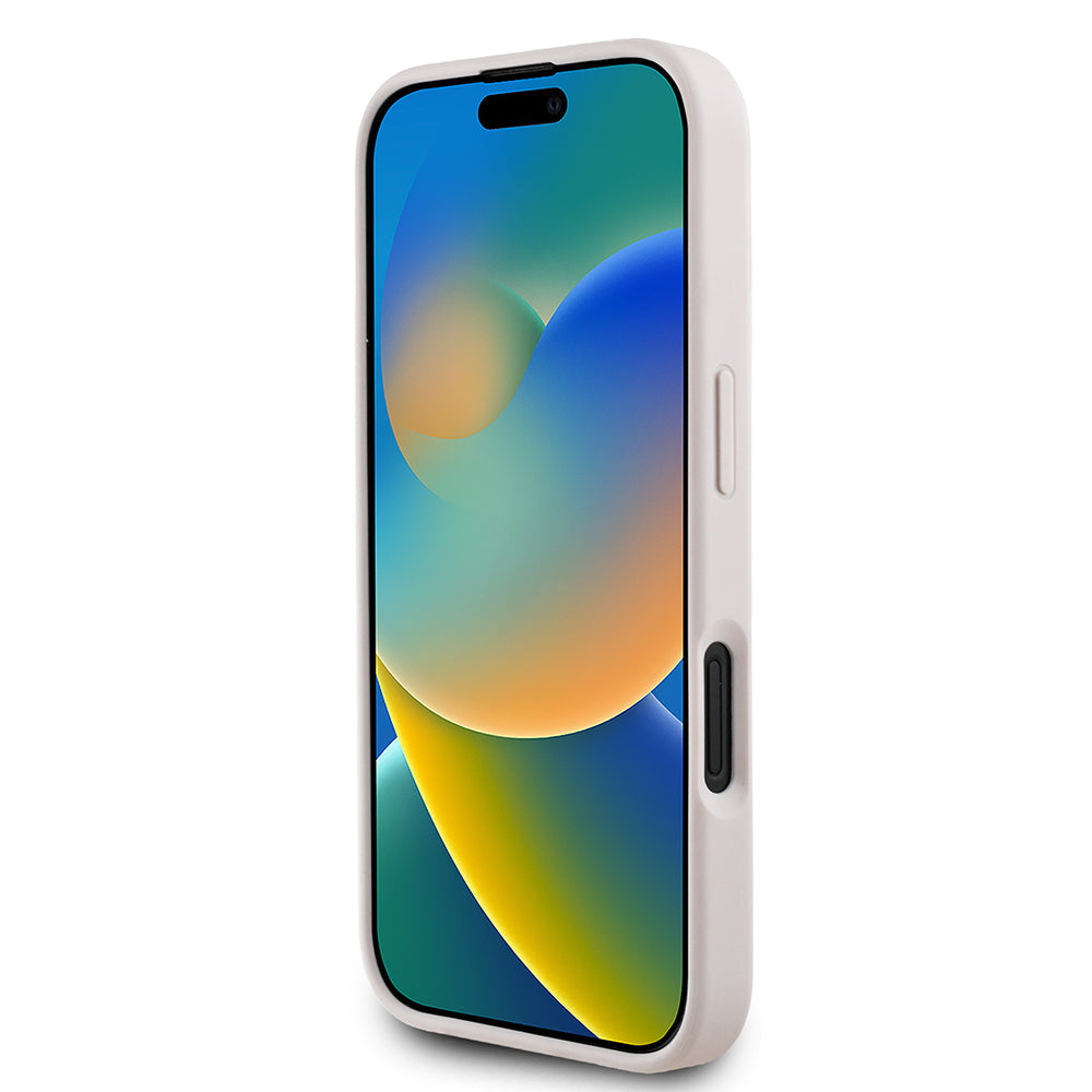 iPhone 16 Kılıf Guess Orjinal Lisanslı M-safe Şarj Özellikli Yazı Logolu Circle Classic Kapak