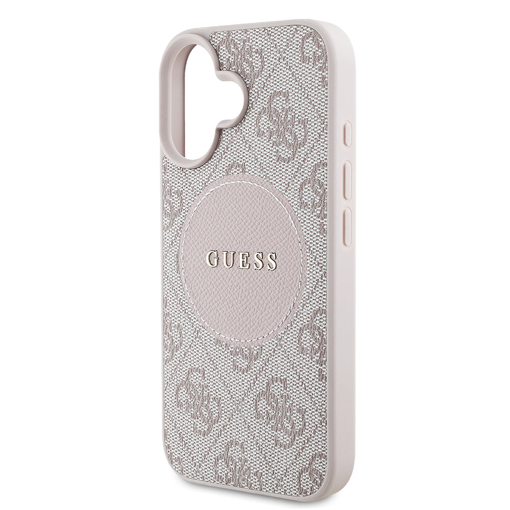 iPhone 16 Kılıf Guess Orjinal Lisanslı M-safe Şarj Özellikli Yazı Logolu Circle Classic Kapak
