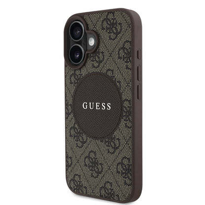 iPhone 16 Kılıf Guess Orjinal Lisanslı M-safe Şarj Özellikli Yazı Logolu Circle Classic Kapak
