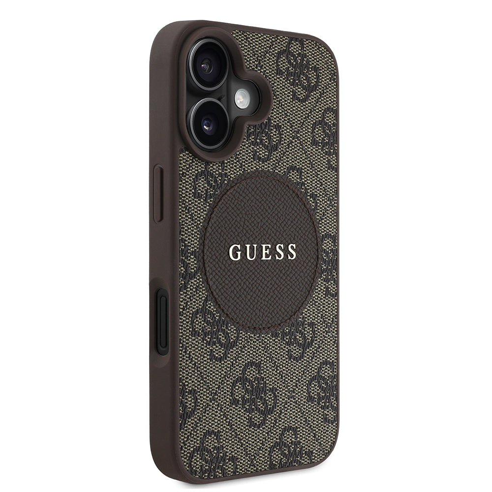 iPhone 16 Kılıf Guess Orjinal Lisanslı M-safe Şarj Özellikli Yazı Logolu Circle Classic Kapak