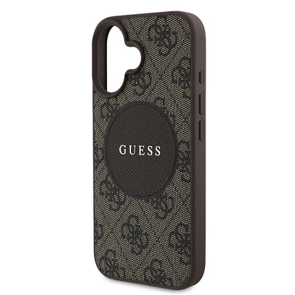 iPhone 16 Kılıf Guess Orjinal Lisanslı M-safe Şarj Özellikli Yazı Logolu Circle Classic Kapak