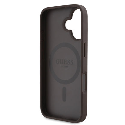 iPhone 16 Kılıf Guess Orjinal Lisanslı M-safe Şarj Özellikli Yazı Logolu Circle Classic Kapak