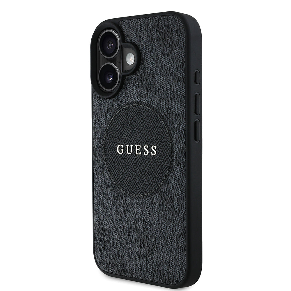 iPhone 16 Kılıf Guess Orjinal Lisanslı M-safe Şarj Özellikli Yazı Logolu Circle Classic Kapak