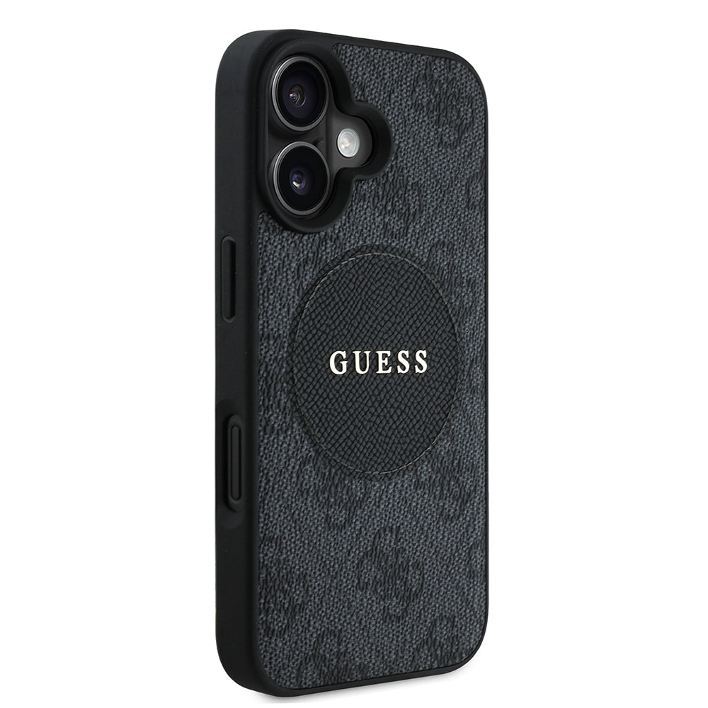 iPhone 16 Kılıf Guess Orjinal Lisanslı M-safe Şarj Özellikli Yazı Logolu Circle Classic Kapak