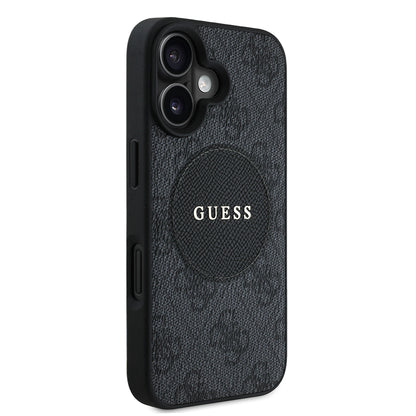 iPhone 16 Kılıf Guess Orjinal Lisanslı M-safe Şarj Özellikli Yazı Logolu Circle Classic Kapak