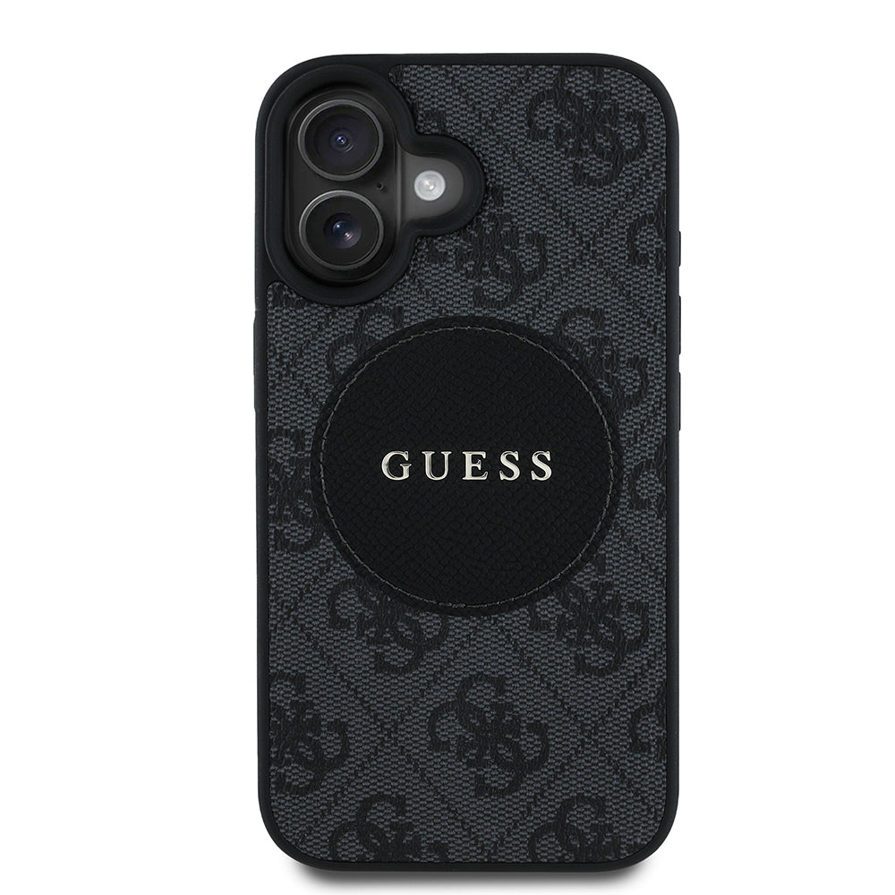 iPhone 16 Kılıf Guess Orjinal Lisanslı M-safe Şarj Özellikli Yazı Logolu Circle Classic Kapak