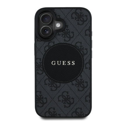 iPhone 16 Kılıf Guess Orjinal Lisanslı M-safe Şarj Özellikli Yazı Logolu Circle Classic Kapak