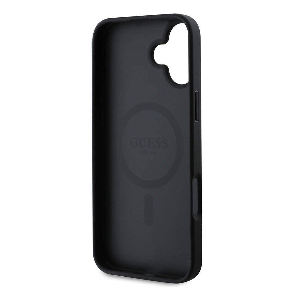 iPhone 16 Kılıf Guess Orjinal Lisanslı M-safe Şarj Özellikli Yazı Logolu Grained Kapak