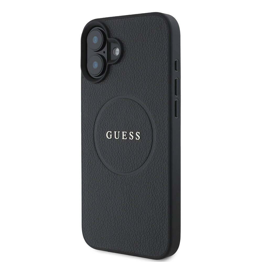 iPhone 16 Kılıf Guess Orjinal Lisanslı M-safe Şarj Özellikli Yazı Logolu Grained Kapak