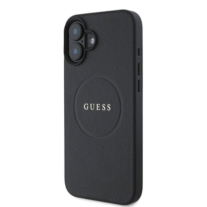 iPhone 16 Kılıf Guess Orjinal Lisanslı M-safe Şarj Özellikli Yazı Logolu Grained Kapak