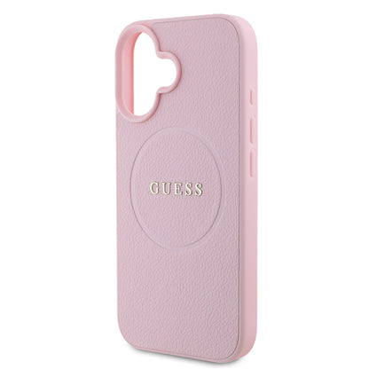 iPhone 16 Kılıf Guess Orjinal Lisanslı M-safe Şarj Özellikli Yazı Logolu Grained Kapak