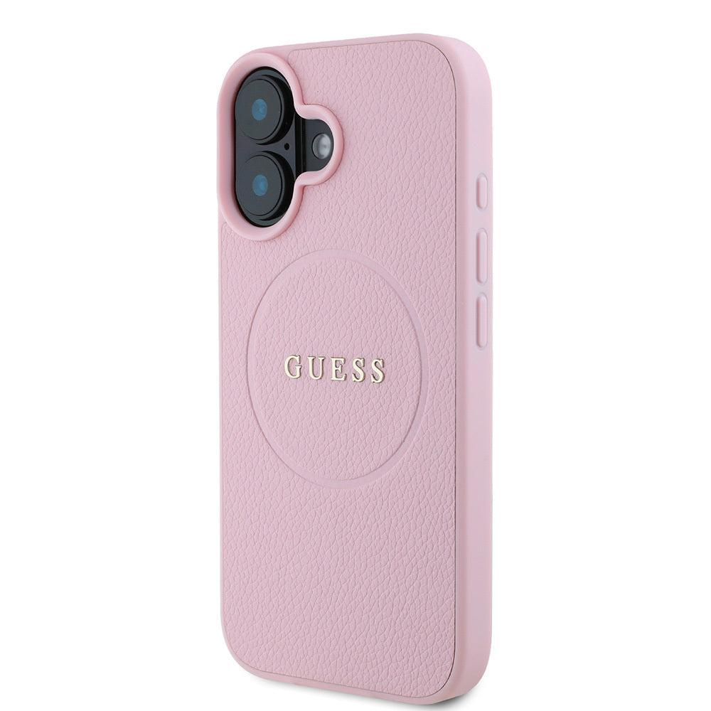iPhone 16 Kılıf Guess Orjinal Lisanslı M-safe Şarj Özellikli Yazı Logolu Grained Kapak