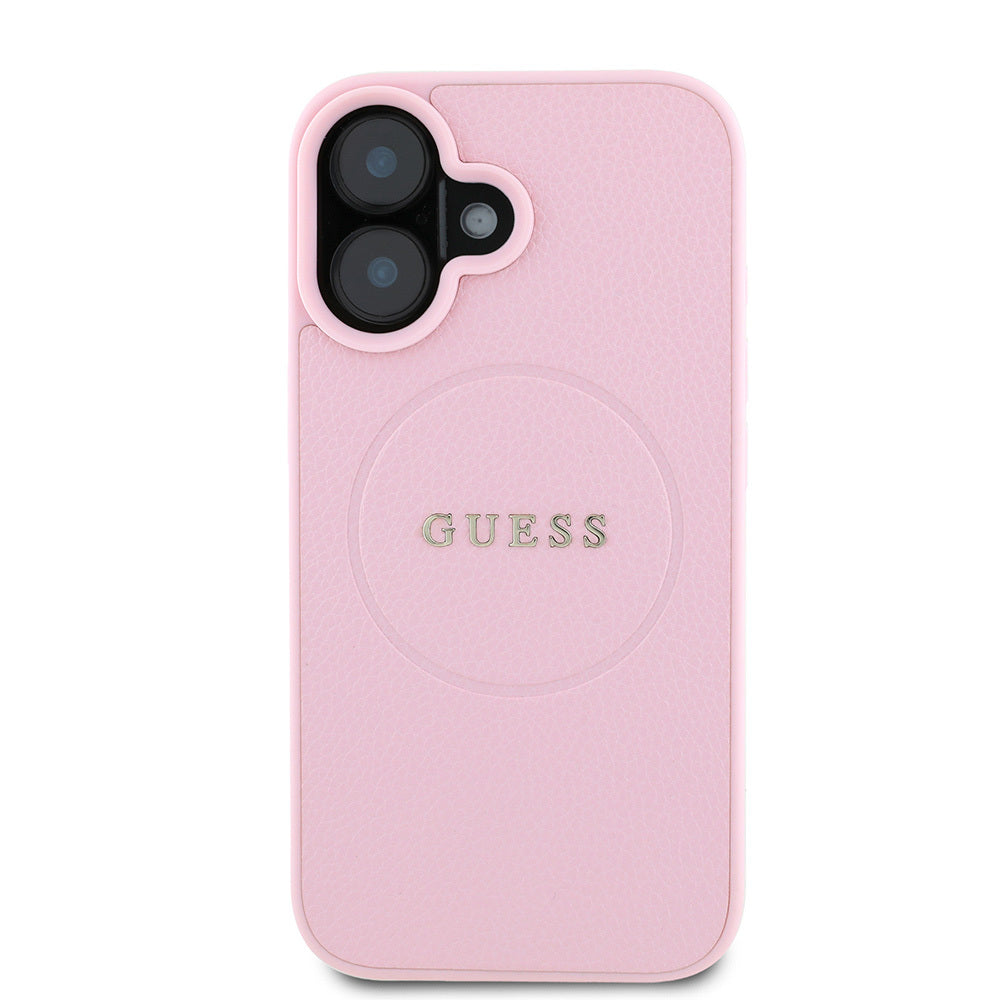 iPhone 16 Kılıf Guess Orjinal Lisanslı M-safe Şarj Özellikli Yazı Logolu Grained Kapak