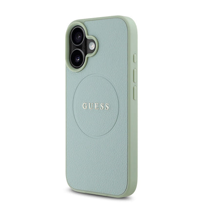 iPhone 16 Kılıf Guess Orjinal Lisanslı M-safe Şarj Özellikli Yazı Logolu Grained Kapak