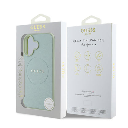 iPhone 16 Kılıf Guess Orjinal Lisanslı M-safe Şarj Özellikli Yazı Logolu Grained Kapak
