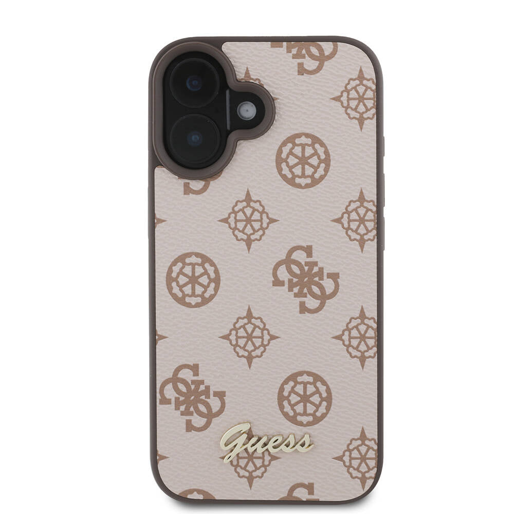 iPhone 16 Kılıf Guess Orjinal Lisanslı M-safe Şarj Özellikli Yazı Logolu Peony Kapak