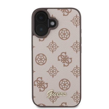 iPhone 16 Kılıf Guess Orjinal Lisanslı M-safe Şarj Özellikli Yazı Logolu Peony Kapak