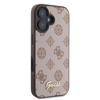 iPhone 16 Kılıf Guess Orjinal Lisanslı M-safe Şarj Özellikli Yazı Logolu Peony Kapak