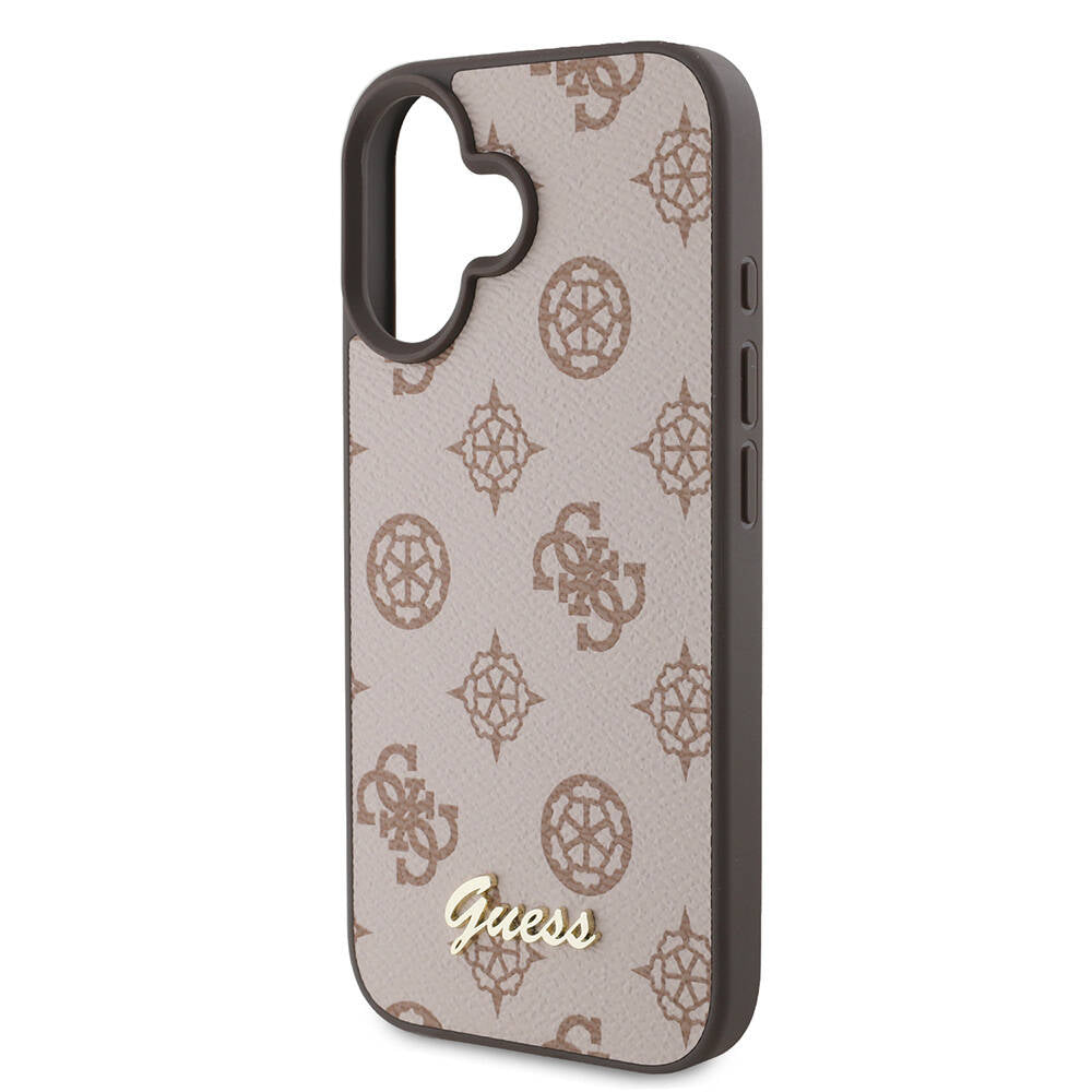 iPhone 16 Kılıf Guess Orjinal Lisanslı M-safe Şarj Özellikli Yazı Logolu Peony Kapak