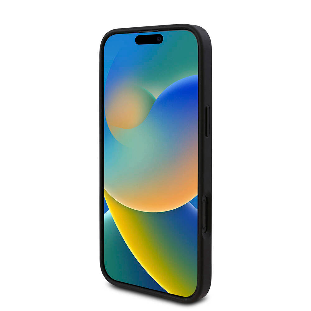 iPhone 16 Kılıf Guess Orjinal Lisanslı PU Deri 4G Desenli Üçgen Logolu Kapak