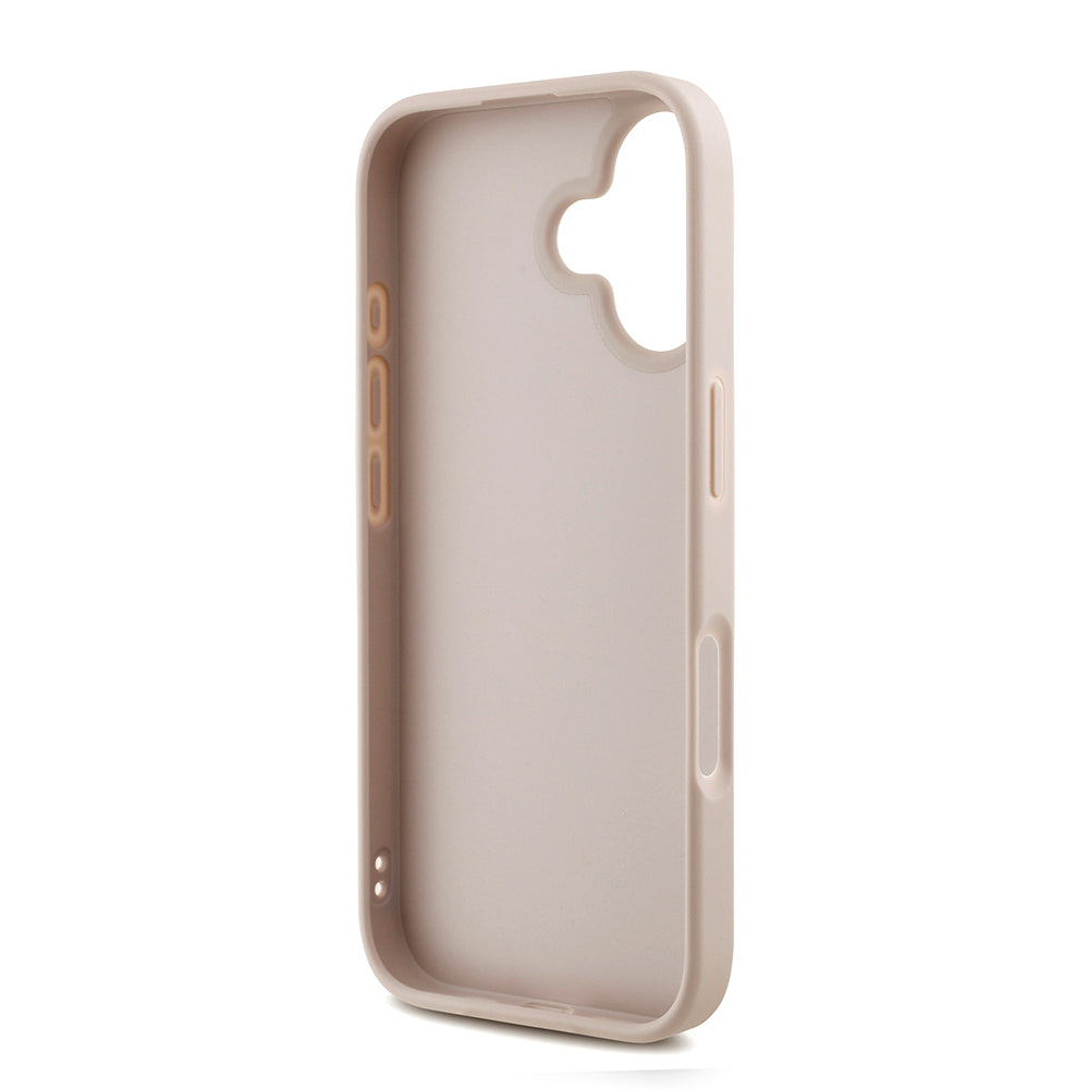 iPhone 16 Kılıf Guess Orjinal Lisanslı PU Deri Bilek Askı İpli Metal Büyük 4G ve Yazı Logolu Kapak