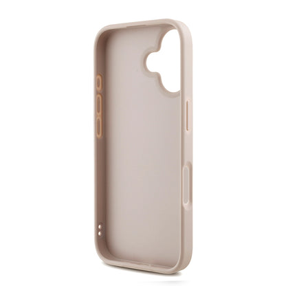 iPhone 16 Kılıf Guess Orjinal Lisanslı PU Deri Bilek Askı İpli Metal Büyük 4G ve Yazı Logolu Kapak