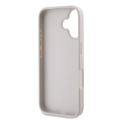 iPhone 16 Kılıf Guess Orjinal Lisanslı PU Deri Taşlı Üçgen Logo 4G Desenli Strass Kapak