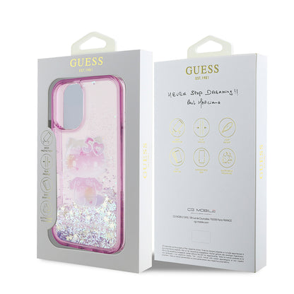 iPhone 16 Kılıf Hello Kitty Orjinal Lisanslı Sıvılı Simli 50. Yıldönümü Partisi Kapak
