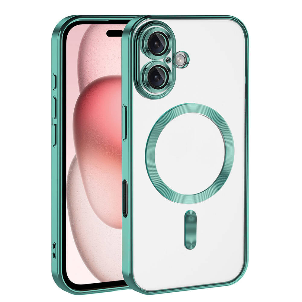 Apple iPhone 16 Kılıf Kamera Korumalı M-safe Wireless Şarj Özellikli Zore Demre Kapak