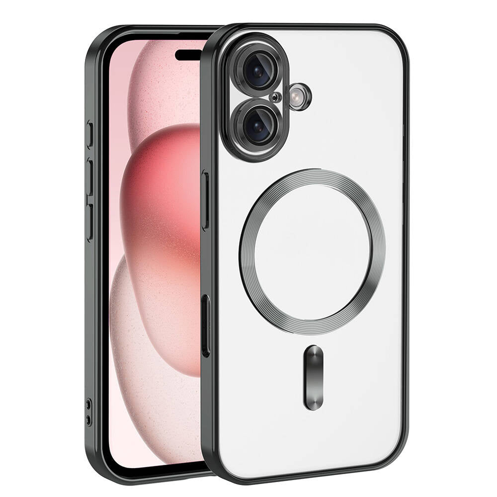 Apple iPhone 16 Kılıf Kamera Korumalı M-safe Wireless Şarj Özellikli Zore Demre Kapak