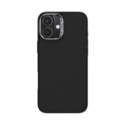 iPhone 16 Kılıf Karbon Fiber M-safe Şarj Özellikli Benks Hybrid ArmorPro 600D Kevlar Kapak