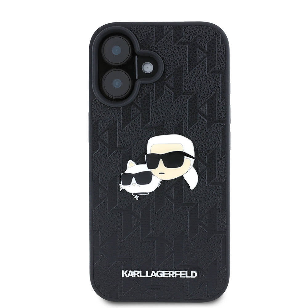 iPhone 16 Kılıf Karl Lagerfeld Orjinal Lisanslı K&C Heads Monogram Pin Kapak