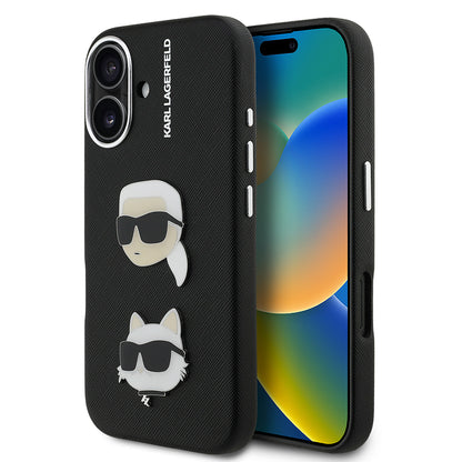 iPhone 16 Kılıf Karl Lagerfeld Orjinal Lisanslı K&C Heads Pin Kapak