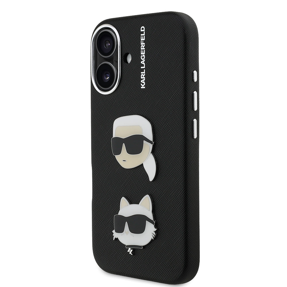 iPhone 16 Kılıf Karl Lagerfeld Orjinal Lisanslı K&C Heads Pin Kapak