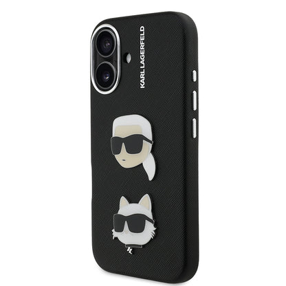 iPhone 16 Kılıf Karl Lagerfeld Orjinal Lisanslı K&C Heads Pin Kapak