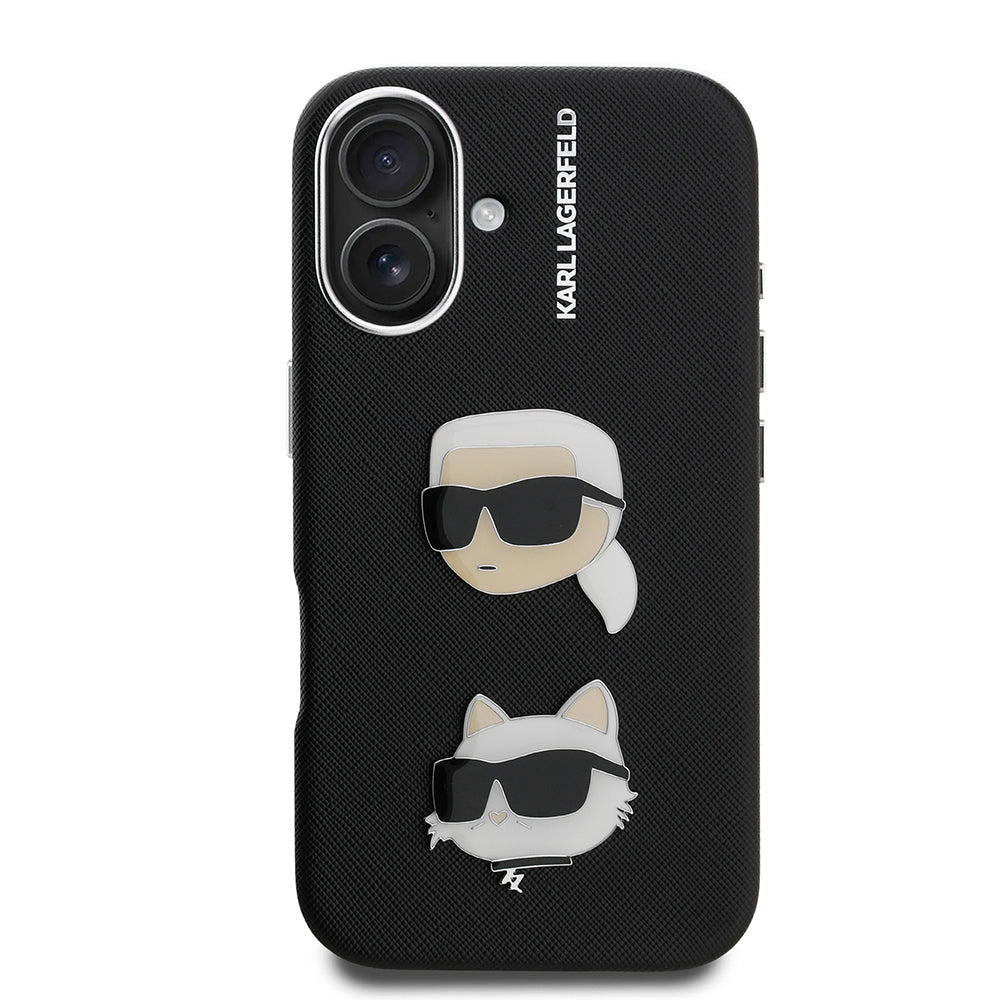 iPhone 16 Kılıf Karl Lagerfeld Orjinal Lisanslı K&C Heads Pin Kapak