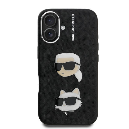iPhone 16 Kılıf Karl Lagerfeld Orjinal Lisanslı K&C Heads Pin Kapak