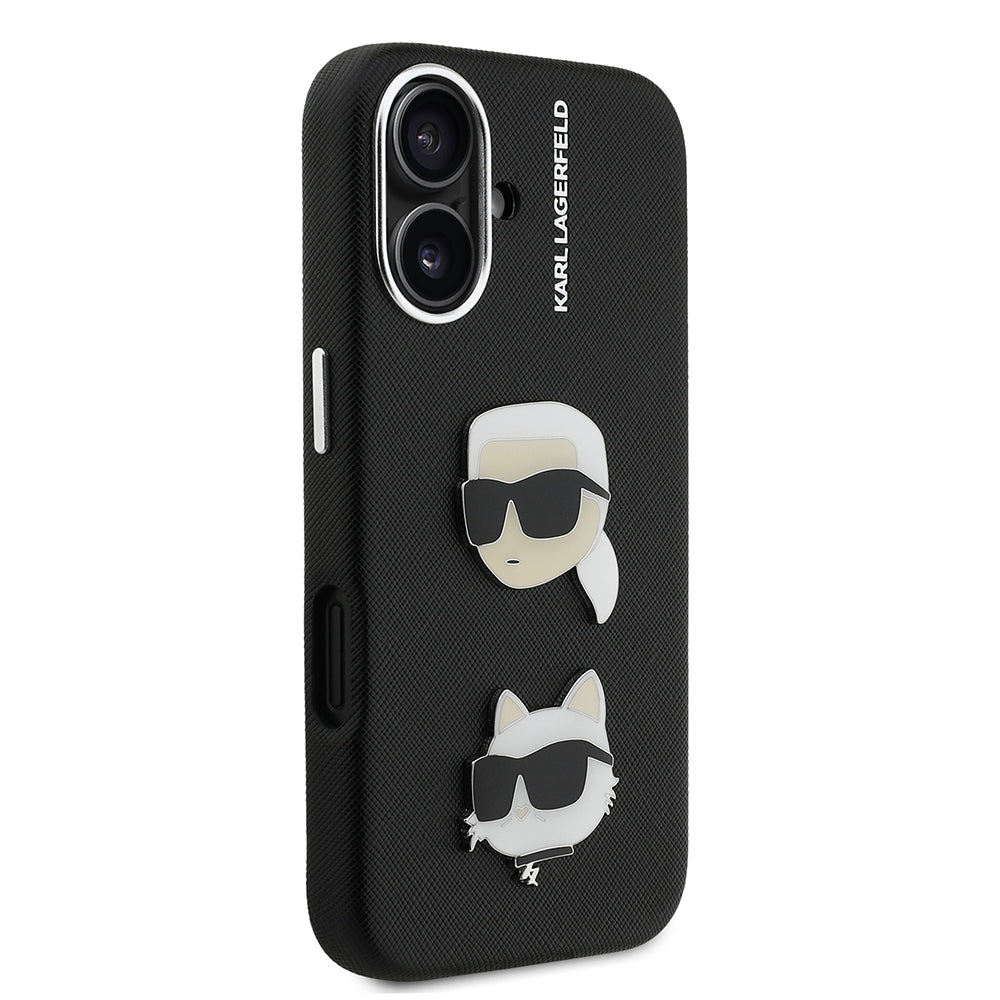 iPhone 16 Kılıf Karl Lagerfeld Orjinal Lisanslı K&C Heads Pin Kapak