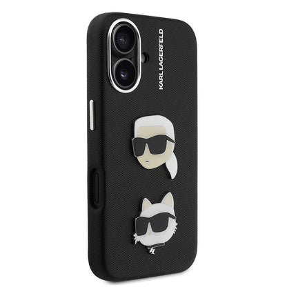 iPhone 16 Kılıf Karl Lagerfeld Orjinal Lisanslı K&C Heads Pin Kapak