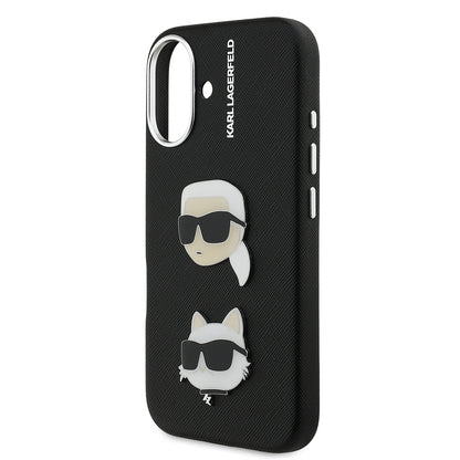 iPhone 16 Kılıf Karl Lagerfeld Orjinal Lisanslı K&C Heads Pin Kapak