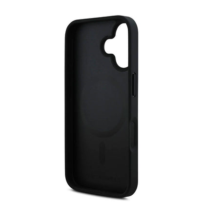 iPhone 16 Kılıf Karl Lagerfeld Orjinal Lisanslı M-safe Şarj Özellikli PU Deri Karl Heads Desenli Klasik Logolu Kapak