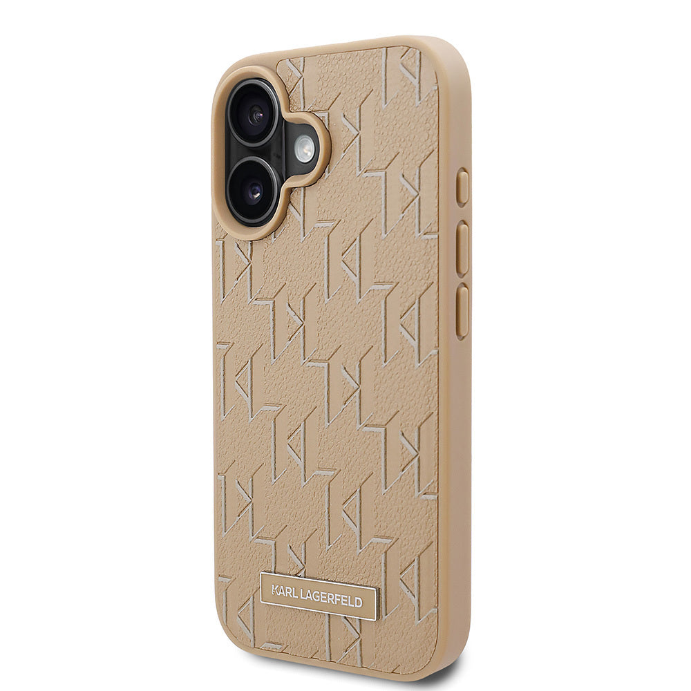 iPhone 16 Kılıf Karl Lagerfeld Orjinal Lisanslı M-safe Şarj Özellikli KL Yazılı Hot Stamp Kapak