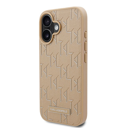 iPhone 16 Kılıf Karl Lagerfeld Orjinal Lisanslı M-safe Şarj Özellikli KL Yazılı Hot Stamp Kapak