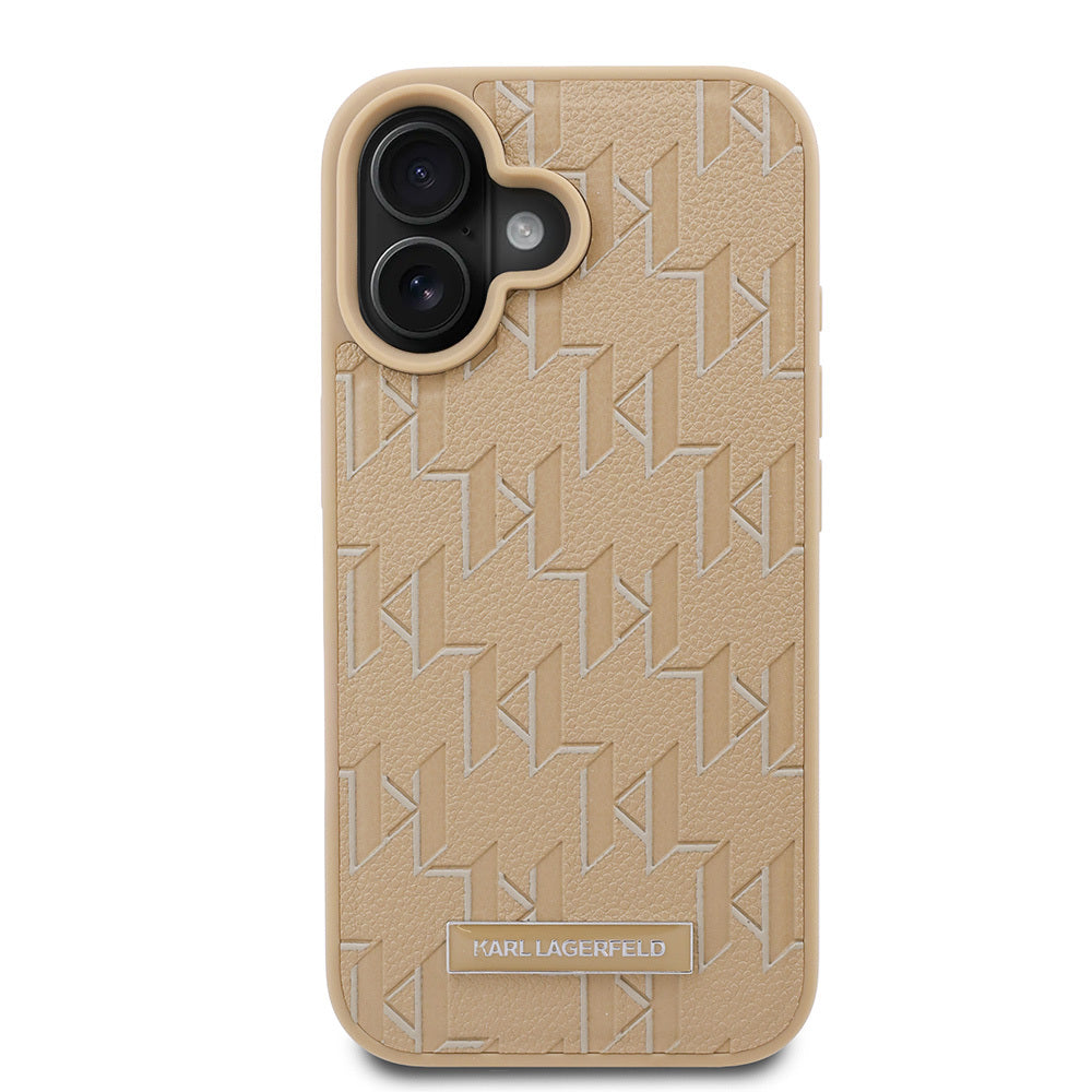 iPhone 16 Kılıf Karl Lagerfeld Orjinal Lisanslı M-safe Şarj Özellikli KL Yazılı Hot Stamp Kapak