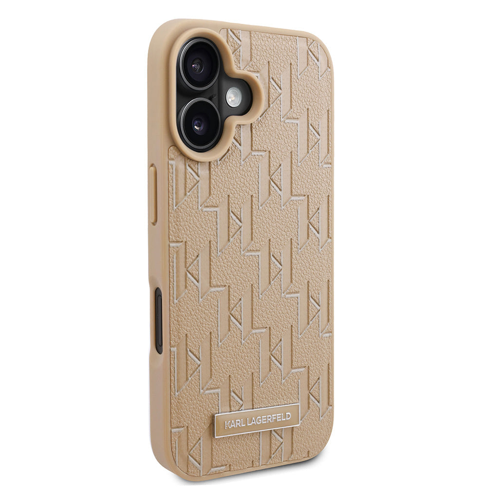 iPhone 16 Kılıf Karl Lagerfeld Orjinal Lisanslı M-safe Şarj Özellikli KL Yazılı Hot Stamp Kapak