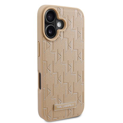 iPhone 16 Kılıf Karl Lagerfeld Orjinal Lisanslı M-safe Şarj Özellikli KL Yazılı Hot Stamp Kapak