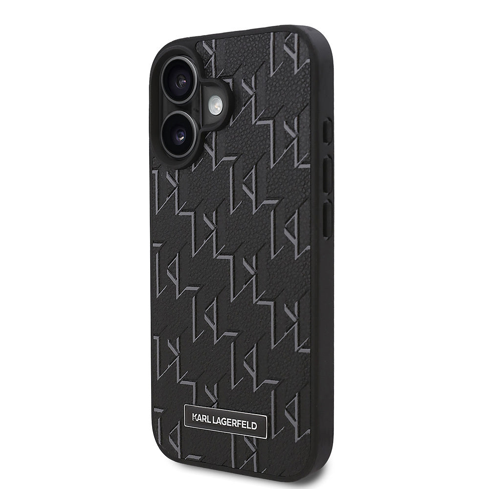 iPhone 16 Kılıf Karl Lagerfeld Orjinal Lisanslı M-safe Şarj Özellikli KL Yazılı Hot Stamp Kapak