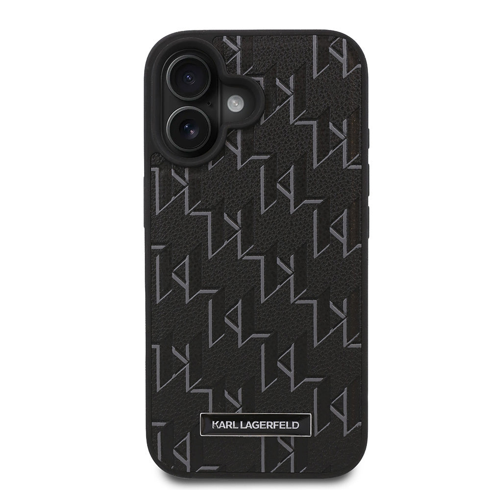 iPhone 16 Kılıf Karl Lagerfeld Orjinal Lisanslı M-safe Şarj Özellikli KL Yazılı Hot Stamp Kapak