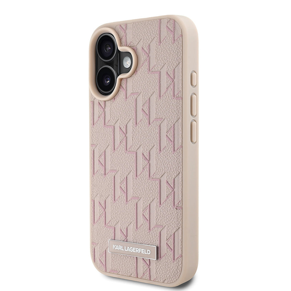 iPhone 16 Kılıf Karl Lagerfeld Orjinal Lisanslı M-safe Şarj Özellikli KL Yazılı Hot Stamp Kapak