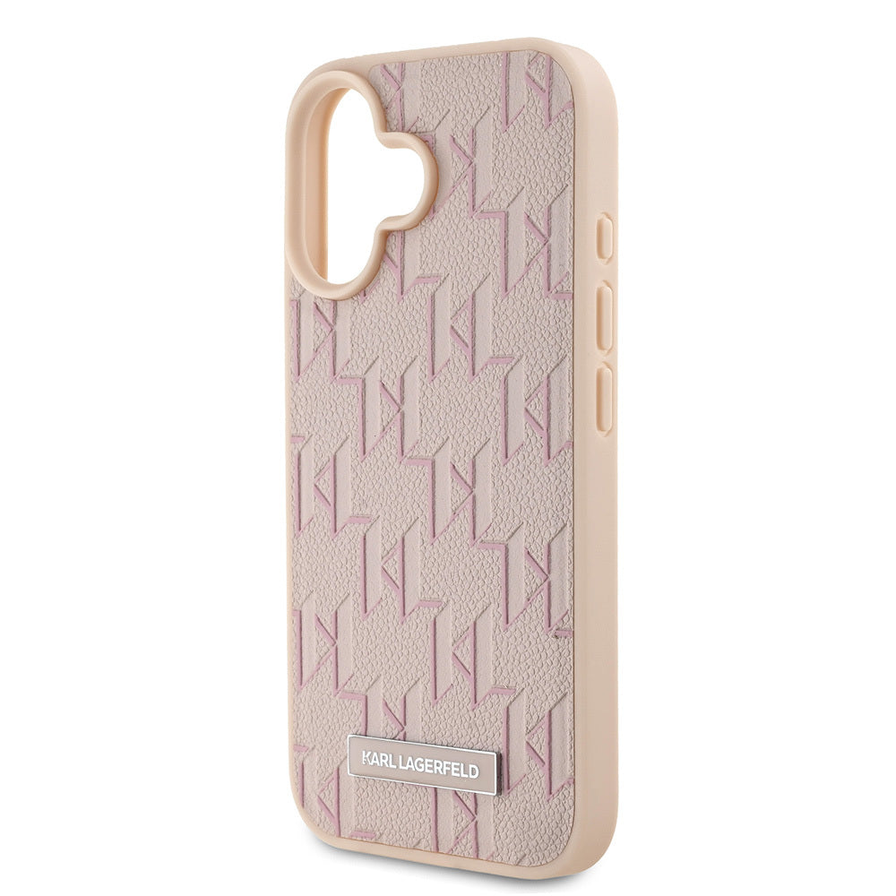 iPhone 16 Kılıf Karl Lagerfeld Orjinal Lisanslı M-safe Şarj Özellikli KL Yazılı Hot Stamp Kapak